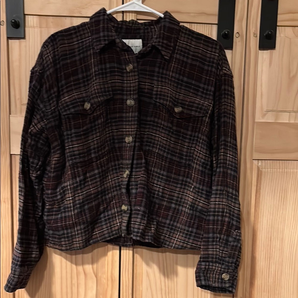 American Eagle Cropped Flannel
